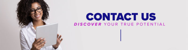 A banner with the words " contact us ".